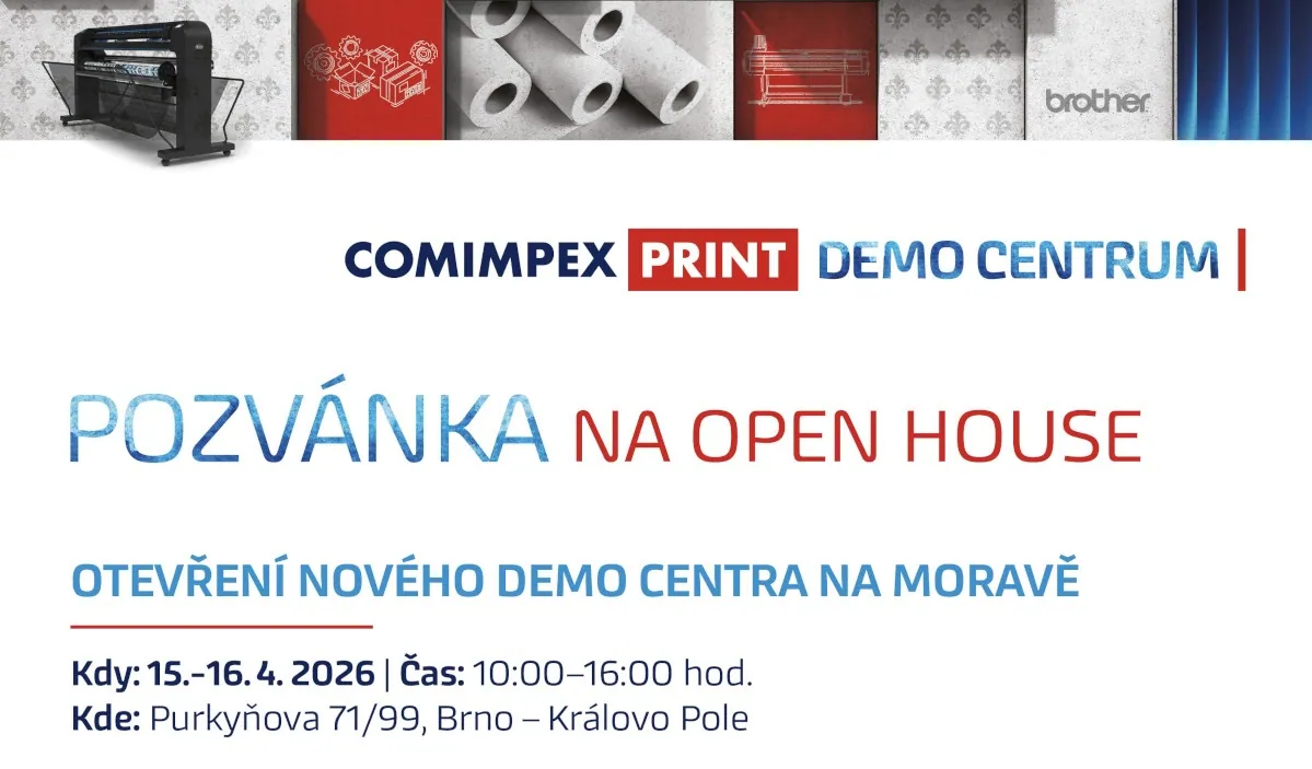 Otevření nového DEMO CENTRA COMIMPEX PRINT v Brně (15.–16. dubna 2026)
